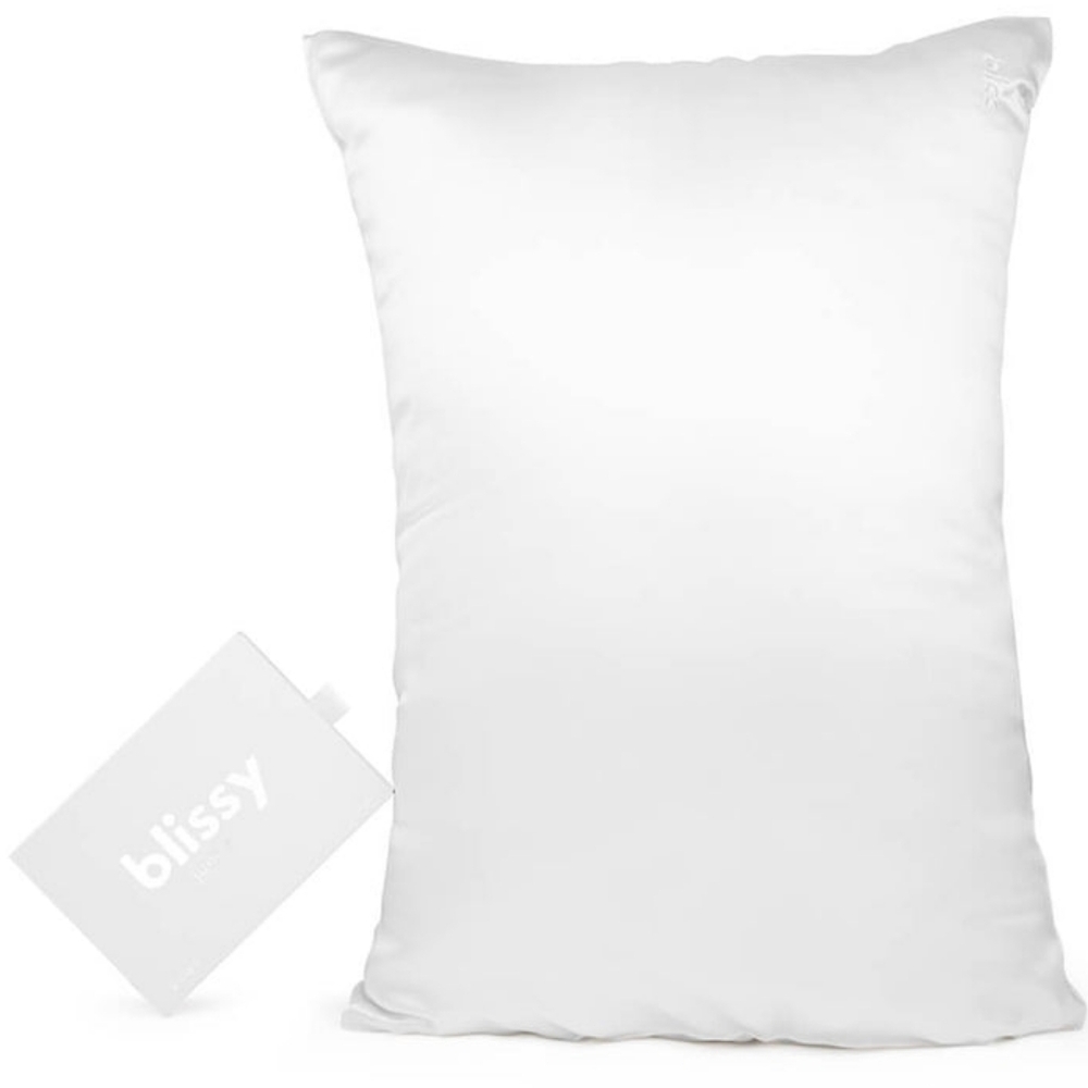 NWT Blissy 100% Pure Mulberry Silk Pillowcase Pure White/Queen size